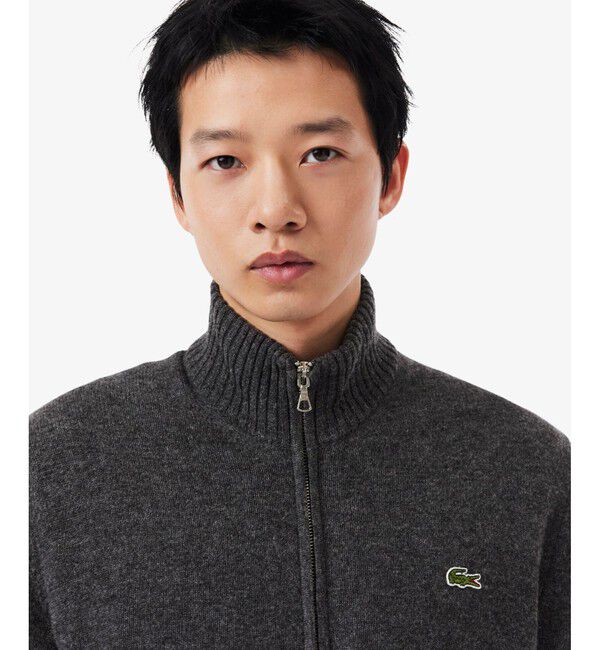 LACOSTE「ハイネックフルジップ ウールニットセーター / ドライバーズニット」|ニット・セーター|