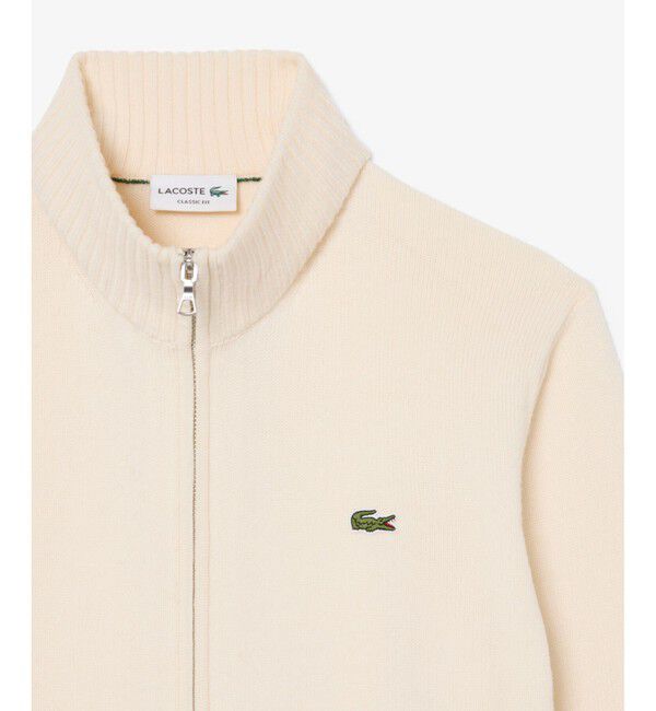 LACOSTE「ハイネックフルジップ ウールニットセーター / ドライバーズニット」|ニット・セーター|