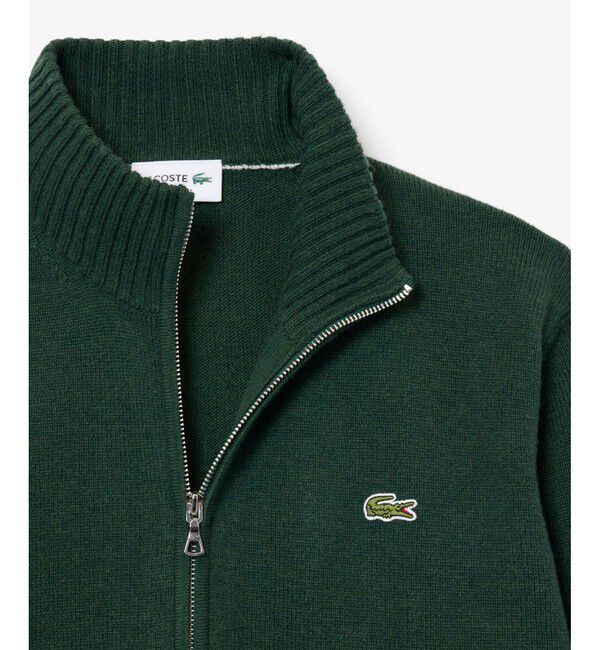 LACOSTE「ハイネックフルジップ ウールニットセーター / ドライバーズニット」|ニット・セーター|