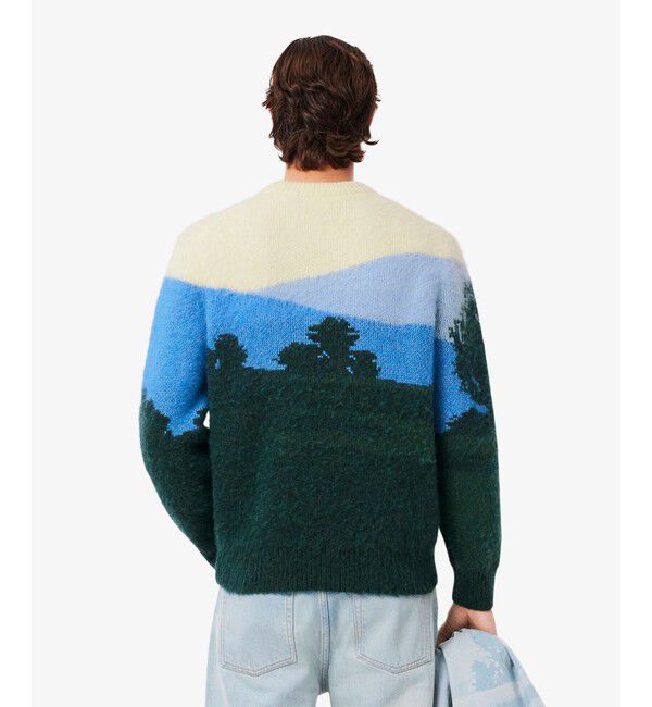 LACOSTE「ナイロン&times;ウール&times;アルパカ シャンタコランドスケープ ジャカードニットセーター」|ニット・セーター|