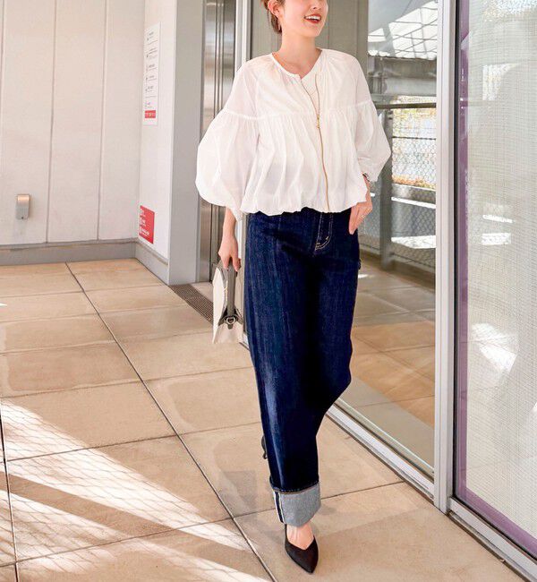 Rie Miller「【RM denim】45th limited editionﾛｰﾙｱｯﾌﾟｽﾄﾚｰﾄﾃﾞﾆﾑ(ｾﾙﾋﾞｯﾁ)」|デニム|