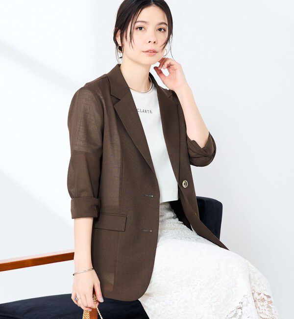 NOLLEY'S sophi「《撥水/汗染み軽減》ショート丈ロゴTシャツ」|Tシャツ・カットソー|