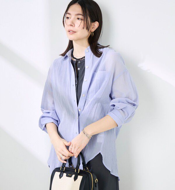NOLLEY'S「ウォッシャブルキャッチワッシャーシアーシャツ」|シャツ・ブラウス|