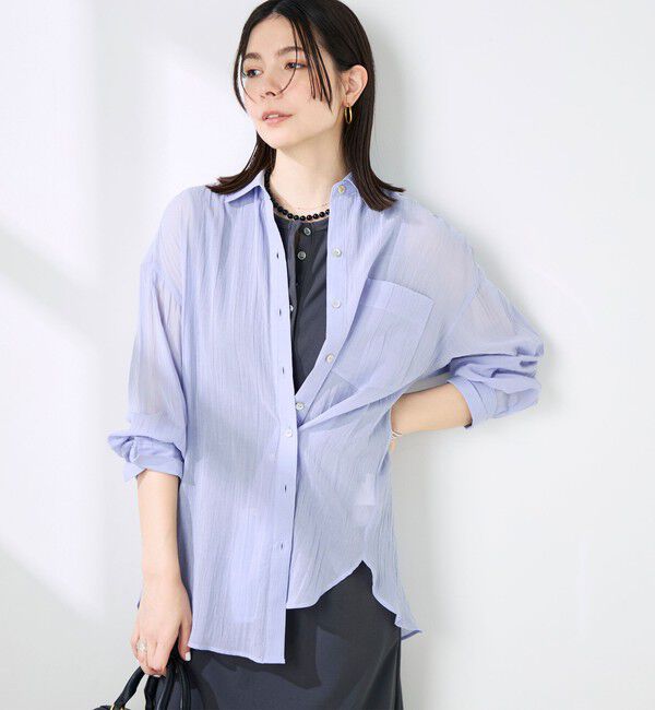 NOLLEY'S「ウォッシャブルキャッチワッシャーシアーシャツ」|シャツ・ブラウス|