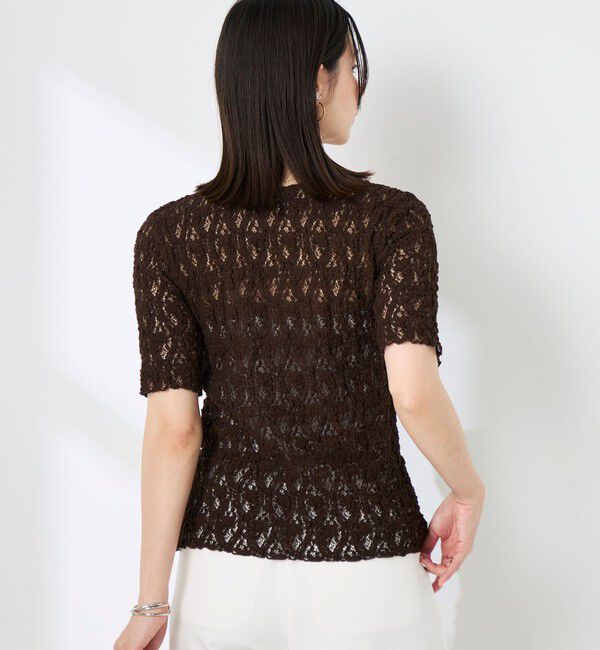NOLLEY'S sophi「ウォッシャブルストレッチレース両前半袖カーデ」|カーディガン|