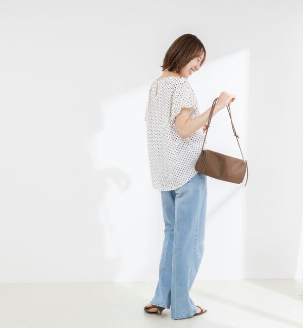 NOLLEY'S「【WEB限定】ウォッシャブルサッカードット袖ギャザーブラウス」|シャツ・ブラウス|