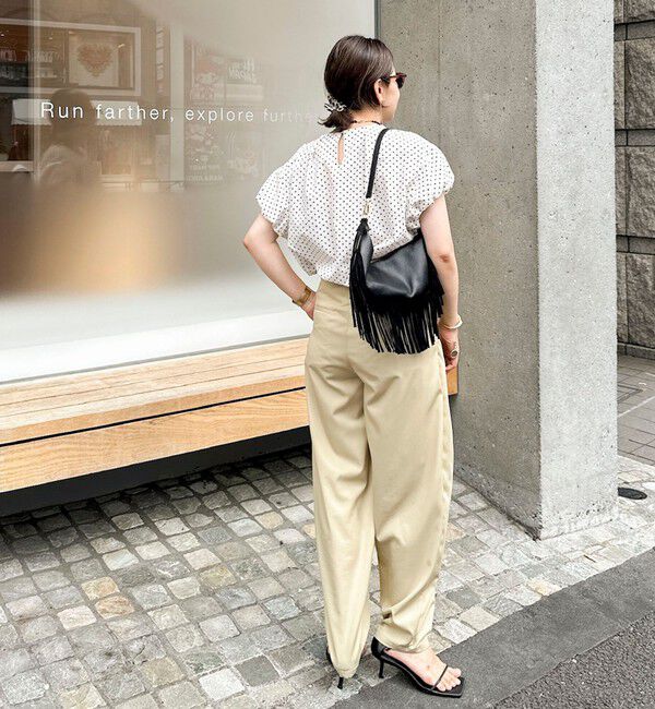 NOLLEY'S「【WEB限定】ウォッシャブルサッカードット袖ギャザーブラウス」|シャツ・ブラウス|