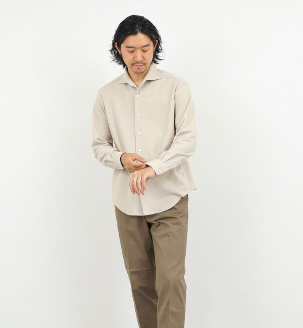 NOLLEY'S goodman「《ビジカジ対応》ケーブルニットシャツ イタリアンカラー 26AW」|シャツ・ブラウス|