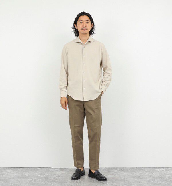 NOLLEY'S goodman「《ビジカジ対応》ケーブルニットシャツ イタリアンカラー 26AW」|シャツ・ブラウス|