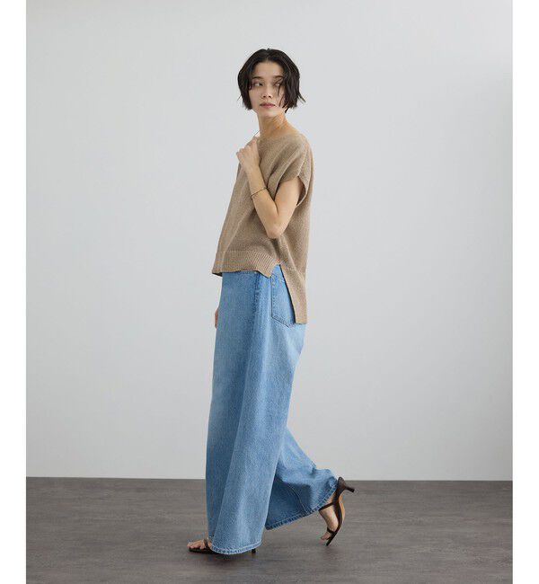 SALON adam et rope'「ペーパーヤーンフレンチスリーブプルオーバー［手洗い可/和紙素材］」|Tシャツ・カットソー|