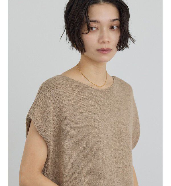 SALON adam et rope'「ペーパーヤーンフレンチスリーブプルオーバー［手洗い可/和紙素材］」|Tシャツ・カットソー|