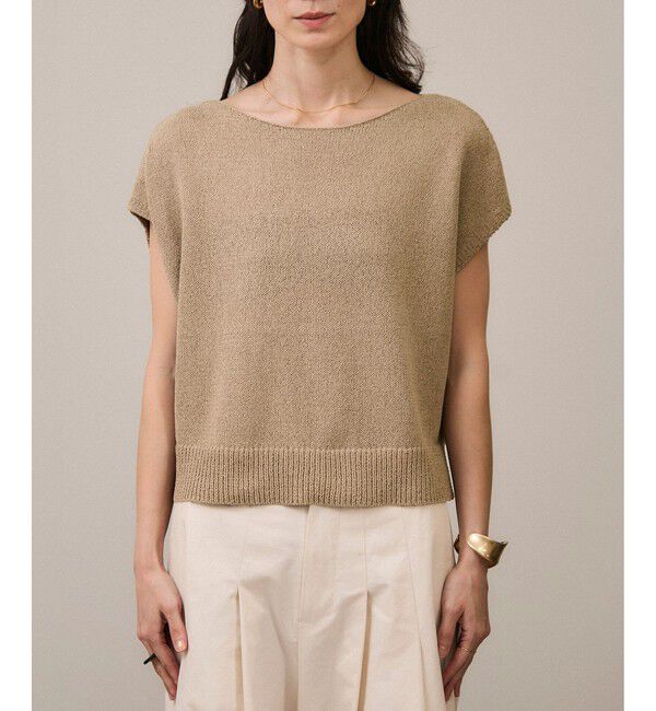 SALON adam et rope'「ペーパーヤーンフレンチスリーブプルオーバー［手洗い可/和紙素材］」|Tシャツ・カットソー|