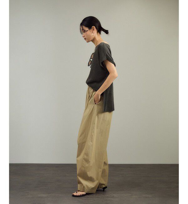 SALON adam et rope'「ペーパーヤーンフレンチスリーブプルオーバー［手洗い可/和紙素材］」|Tシャツ・カットソー|