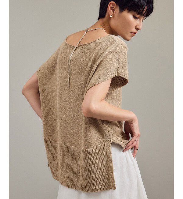 SALON adam et rope'「ペーパーヤーンフレンチスリーブプルオーバー［手洗い可/和紙素材］」|Tシャツ・カットソー|
