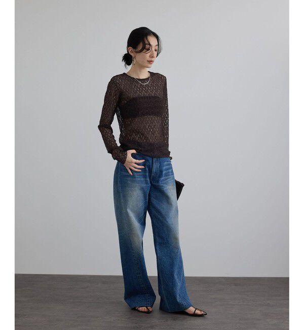 SALON adam et rope'「シアーストレッチレースプルオーバー」|Tシャツ・カットソー|