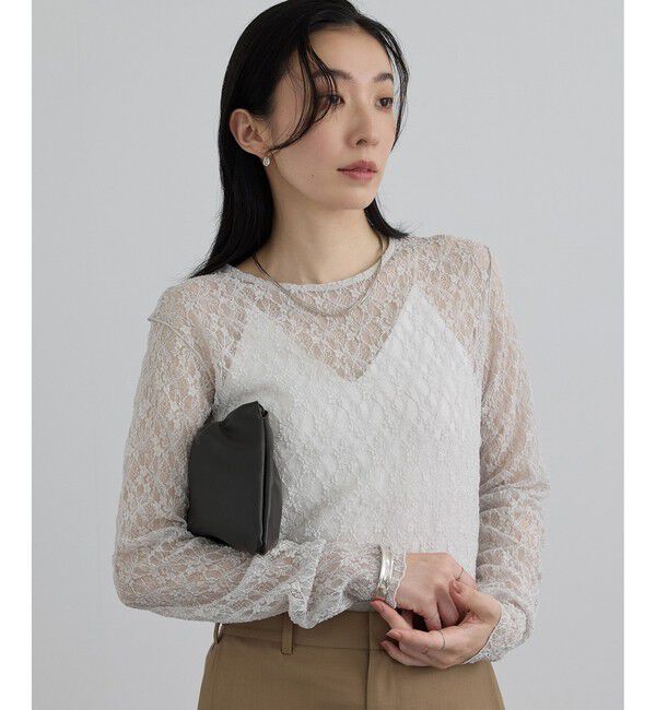 SALON adam et rope'「シアーストレッチレースプルオーバー」|Tシャツ・カットソー|
