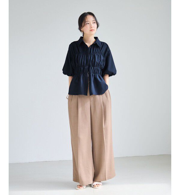 VIS「【夏トク価格】サッカーシャーリングバルーンシャツ」|シャツ・ブラウス|