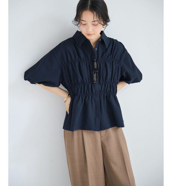 VIS「【夏トク価格】サッカーシャーリングバルーンシャツ」|シャツ・ブラウス|