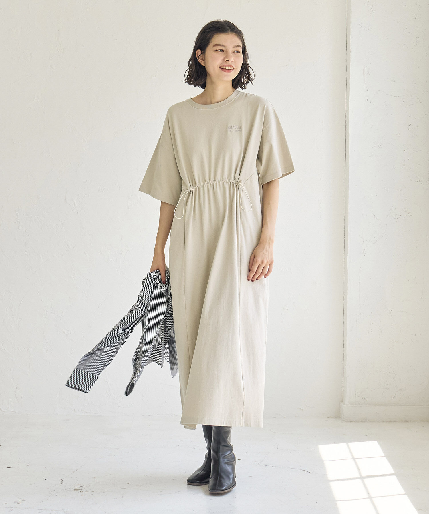 ROPE' PICNIC R「ウエストドロスト付きTワンピース」|ワンピース|