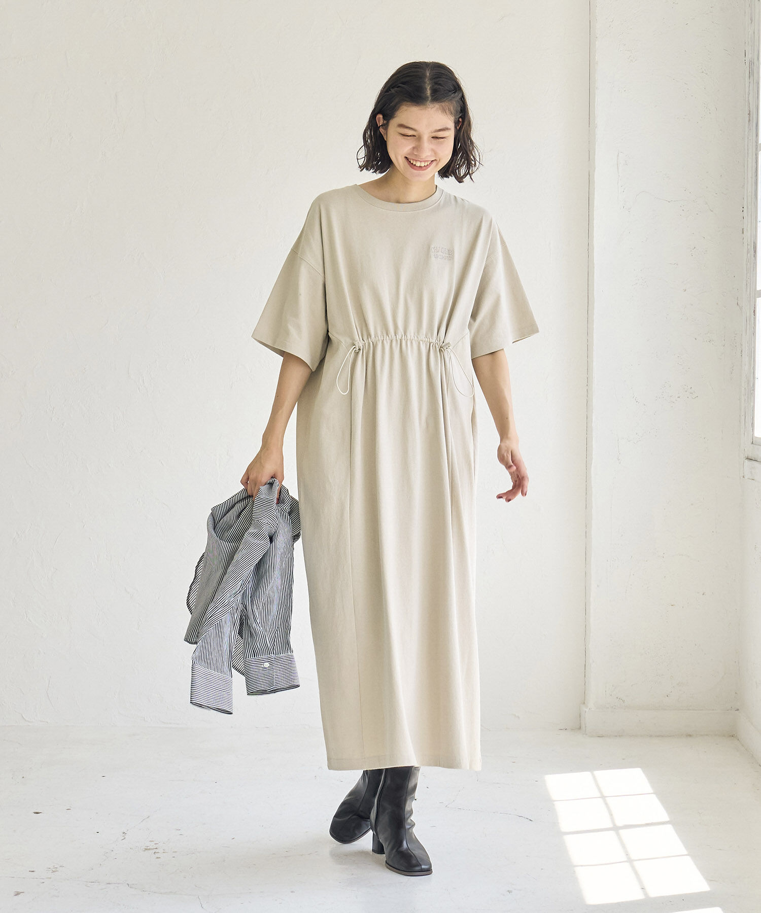 ROPE' PICNIC R「ウエストドロスト付きTワンピース」|ワンピース|