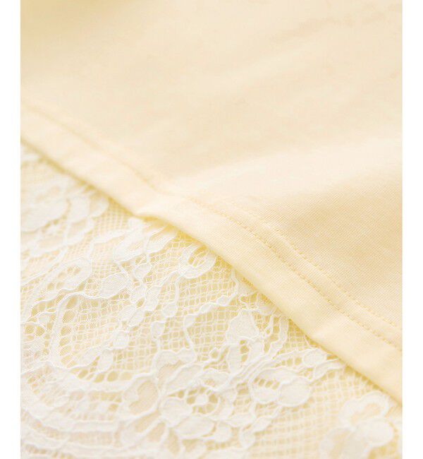 Rope&rsquo;Picnic「レースドッキングフレンチスリーブトップス/UVカット・接触冷感・汗染み防止」|Tシャツ・カットソー|