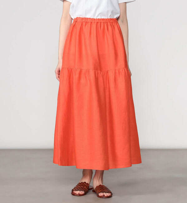 ONEIL OF DUBLIN「O'NEIL OF DUBLIN | ティアードスカート SOLID WOMEN」|スカート|ORANGE
