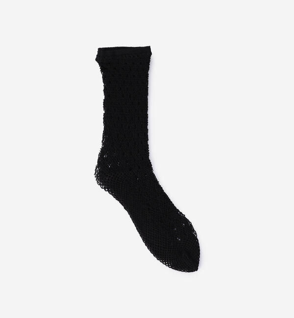  「babaco | フィッシュネット ソックス WOMEN」|ソックス|BLACK