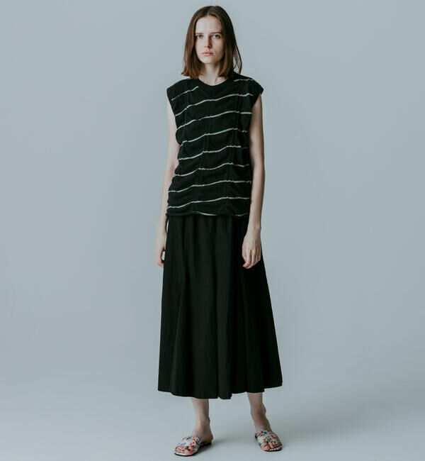  「MEYAME | コットン ボーダー スリーブレスプルオーバー WOMEN」|Tシャツ・カットソー|