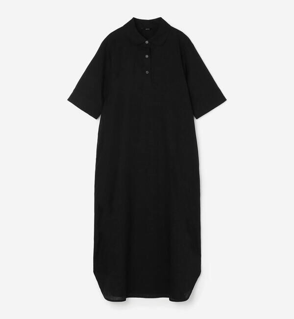  「eunoia｜ラウンドカラーシャツワンピース WOMEN」|ワンピース|BLACK