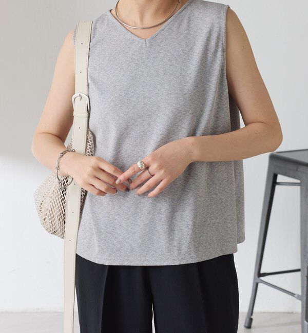  「リネンライクカットタンクトップ」|Tシャツ・カットソー|