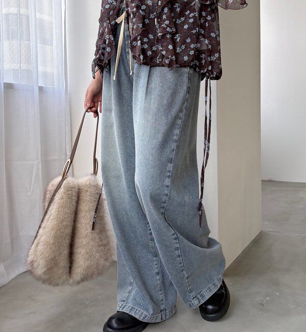  「デニムワイドイージーパンツ」|デニム|