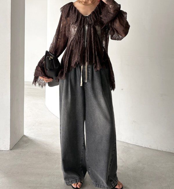  「デニムワイドイージーパンツ」|デニム|