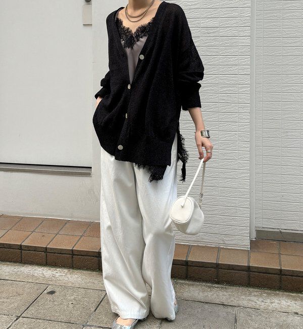  「【SAKURA企画カラーあり】ショート丈アシメレースキャミ」|シャツ・ブラウス|