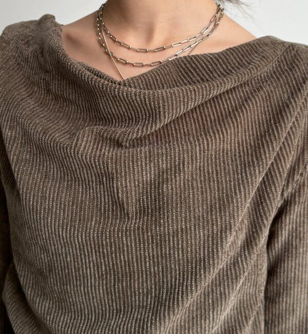 「【WEB限定】シアーテレコベロアドレープネックプルオーバー」|Tシャツ・カットソー|