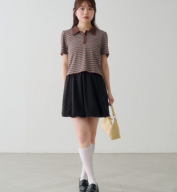  「【S.Mサイズ展開】ボーダーポロTEE」|ポロシャツ|