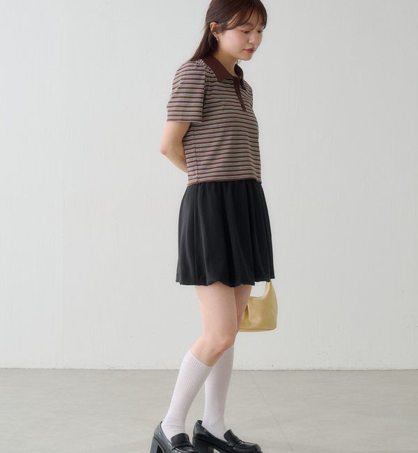  「【S.Mサイズ展開】ボーダーポロTEE」|ポロシャツ|