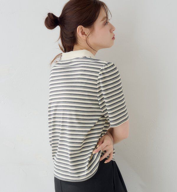  「【S.Mサイズ展開】ボーダーポロTEE」|ポロシャツ|