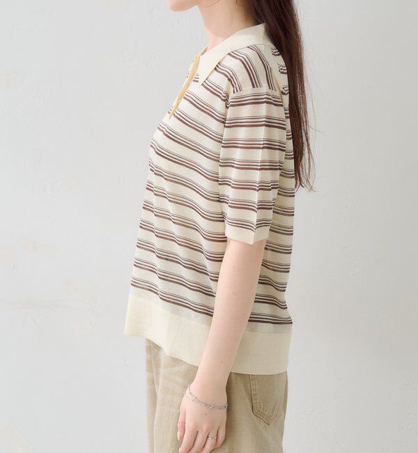  「【S.Mサイズ展開】ボーダーポロTEE」|ポロシャツ|