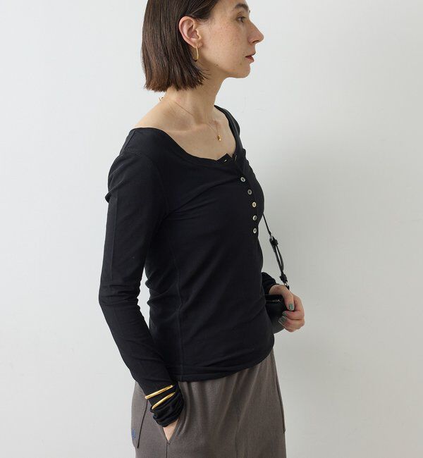 「【La nature linge】キュプラハイツイストヘンリーロンTee」|Tシャツ・カットソー|