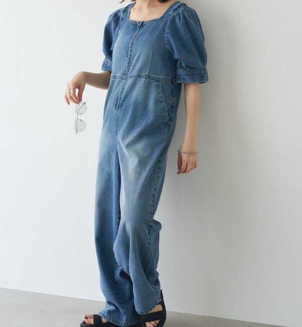  「【PUFRILL/パフリル】デニムパフオールインワン」|ワンピース|