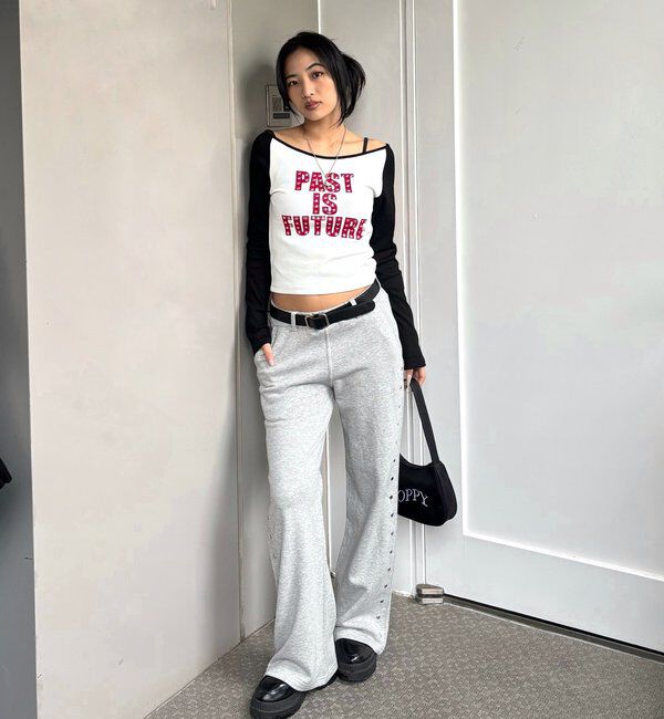  「スタースタッズラグランロゴトップス」|Tシャツ・カットソー|