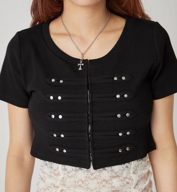  「【WEB限定サイズあり】ナポレオンショート半袖トップス」|Tシャツ・カットソー|
