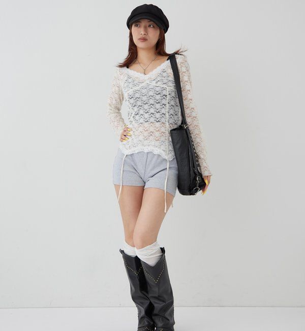  「【26AW新色カラーあり】レースガータートップス」|Tシャツ・カットソー|