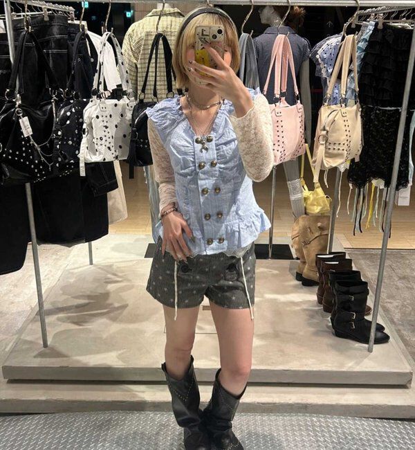  「【26AW新色カラーあり】レースガータートップス」|Tシャツ・カットソー|