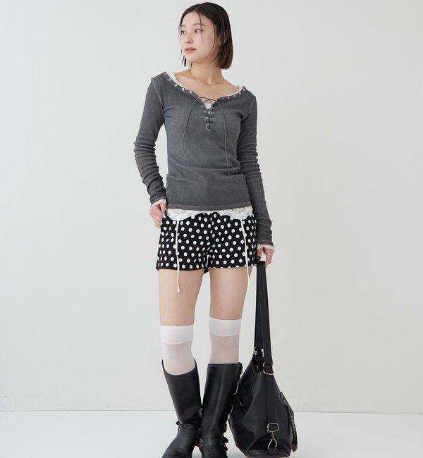  「【26AW新色カラーあり】レースガータートップス」|Tシャツ・カットソー|