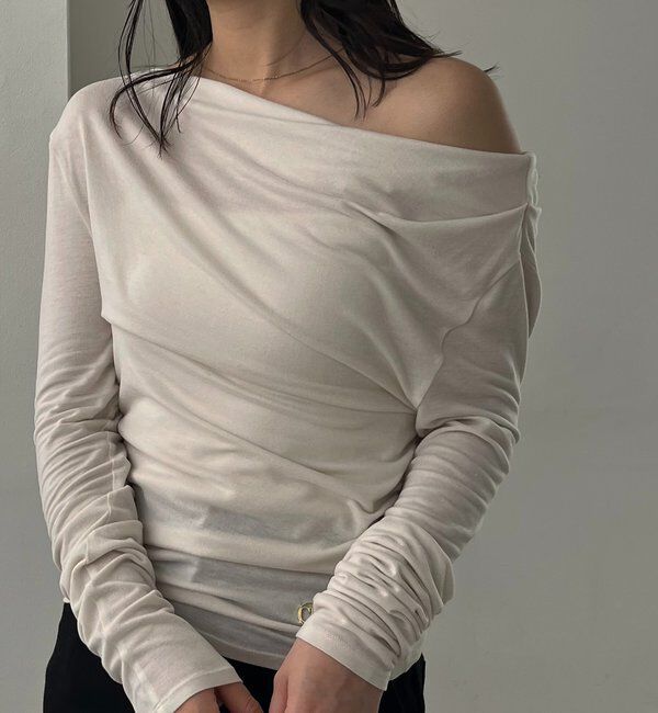  「〈C.L〉起毛ドレープワンショルＴ」|Tシャツ・カットソー|