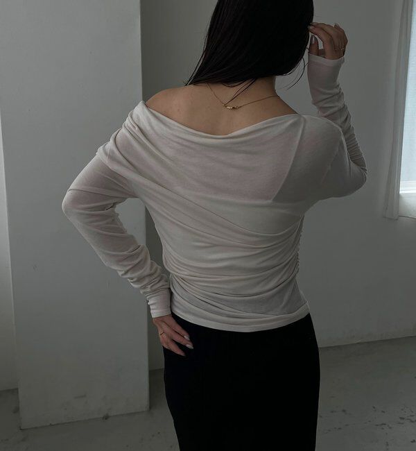  「〈C.L〉起毛ドレープワンショルＴ」|Tシャツ・カットソー|