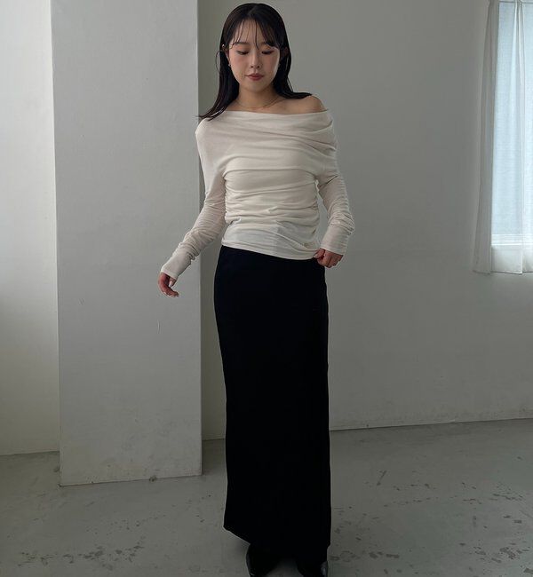  「〈C.L〉起毛ドレープワンショルＴ」|Tシャツ・カットソー|