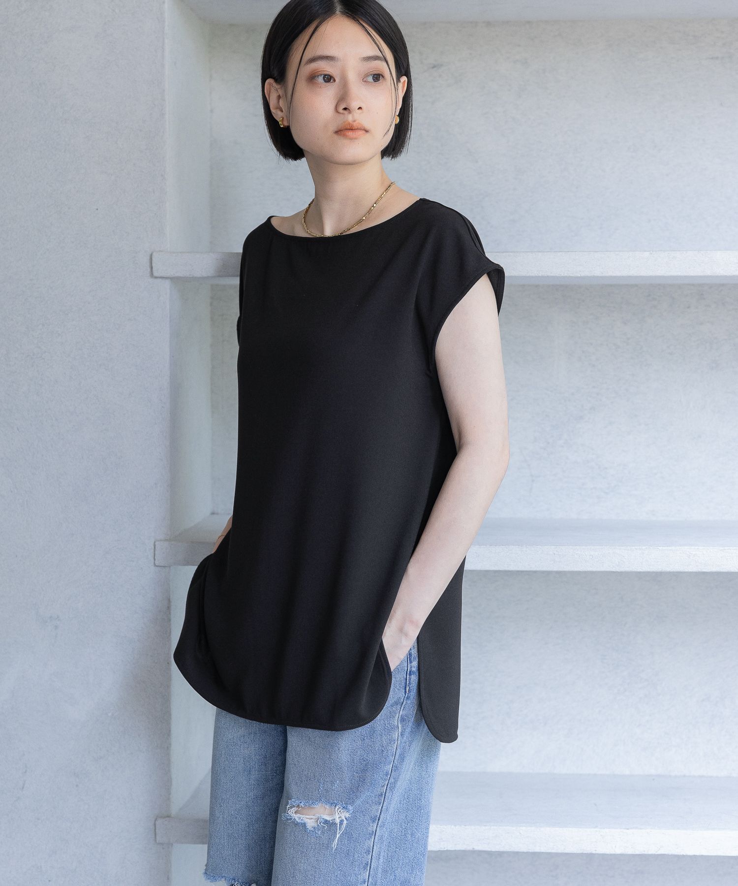 A part by 「ソフトジョーゼットルーズＴ」|Tシャツ・カットソー|ブラック