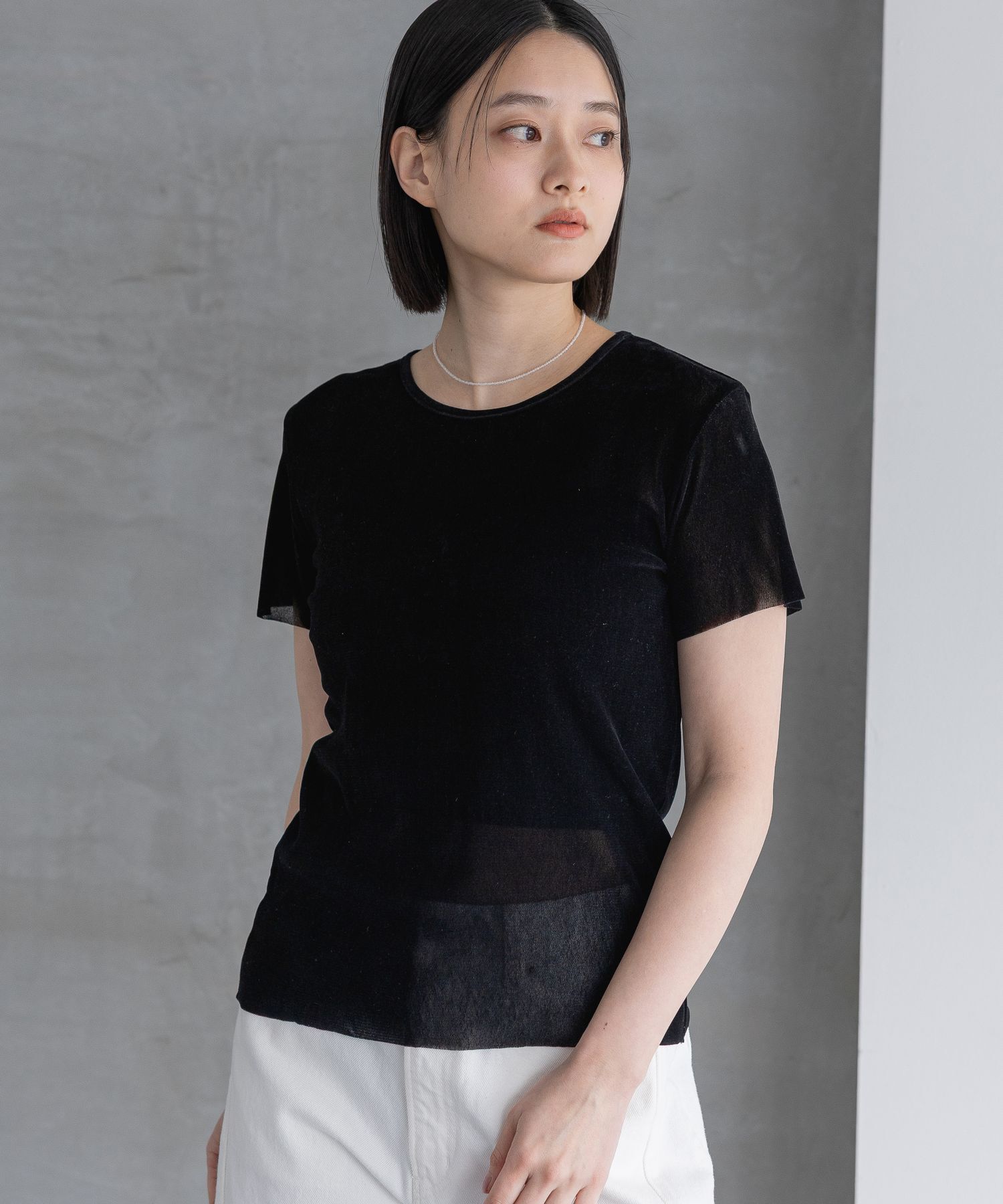 A part by 「ベロアTシャツ」|Tシャツ・カットソー|ブラック